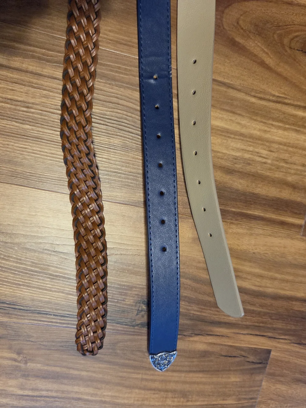 Women’s Tan, Navy and Beige Fashion Belt Set